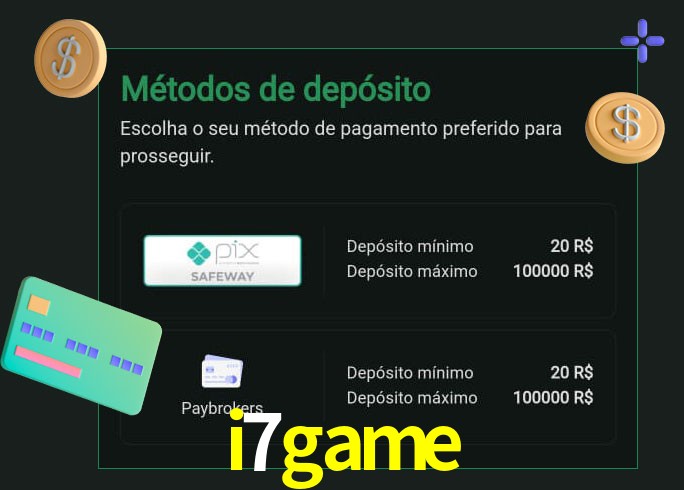 O cassino i7game oferece uma grande variedade de métodos de pagamento
